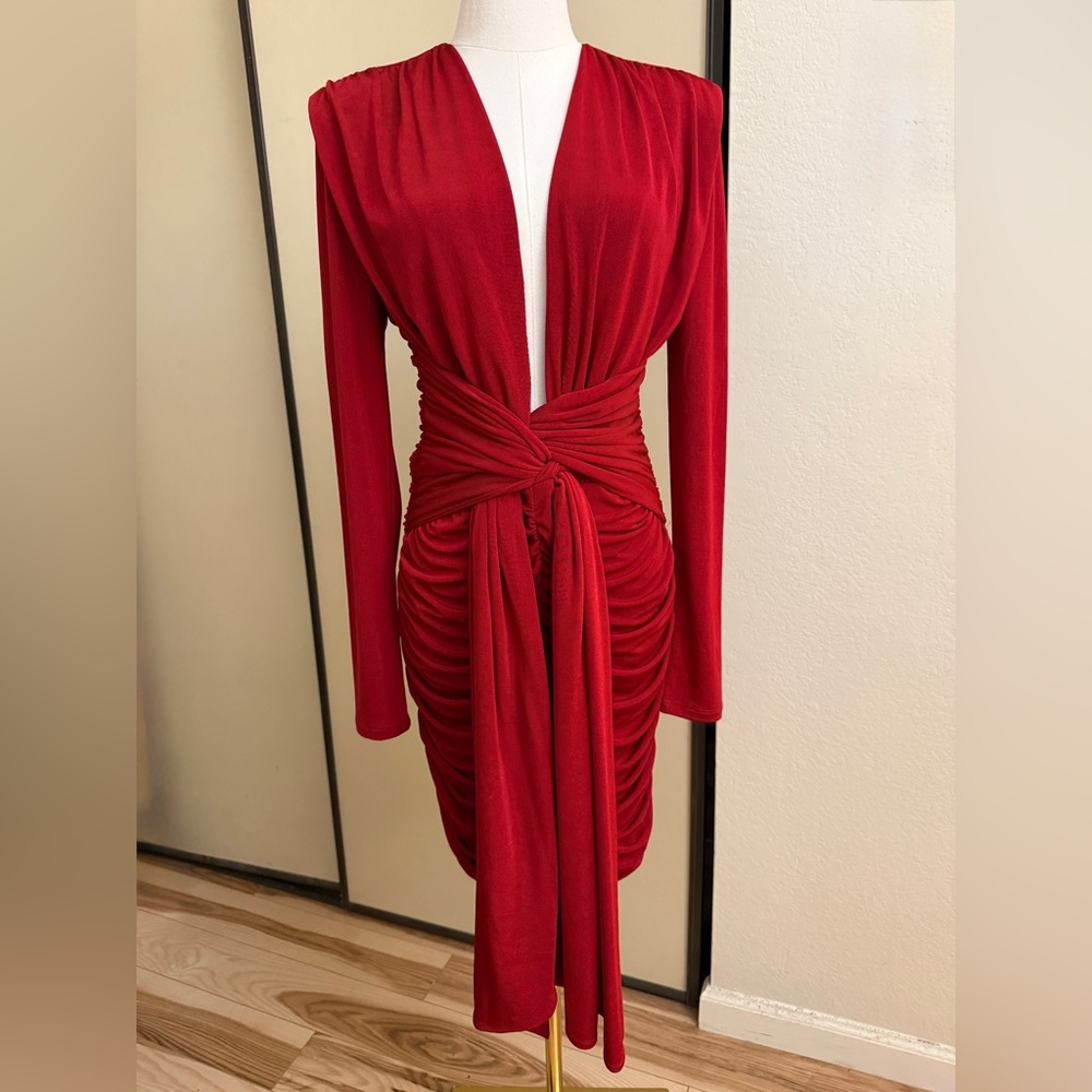 Misha Collection ruched cocktail dress